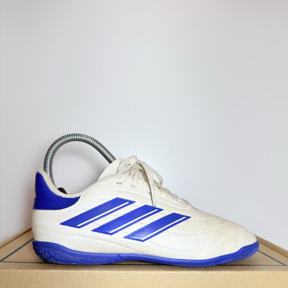 Adidas Size 3 Youth Copa Indoor Soccer Shoes White Royal Blue Futsal Sneaker